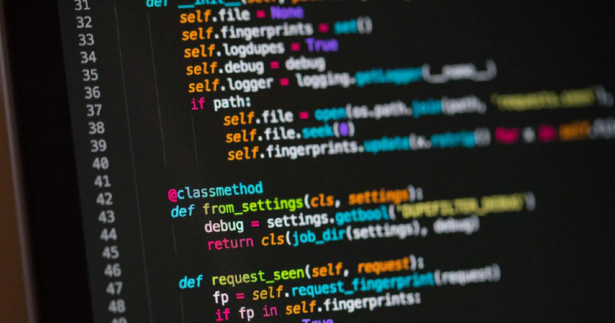 Computer screen with code